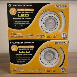 Lithonia Lighting 3" White Gimbal Recessed Kit (2-Pack)